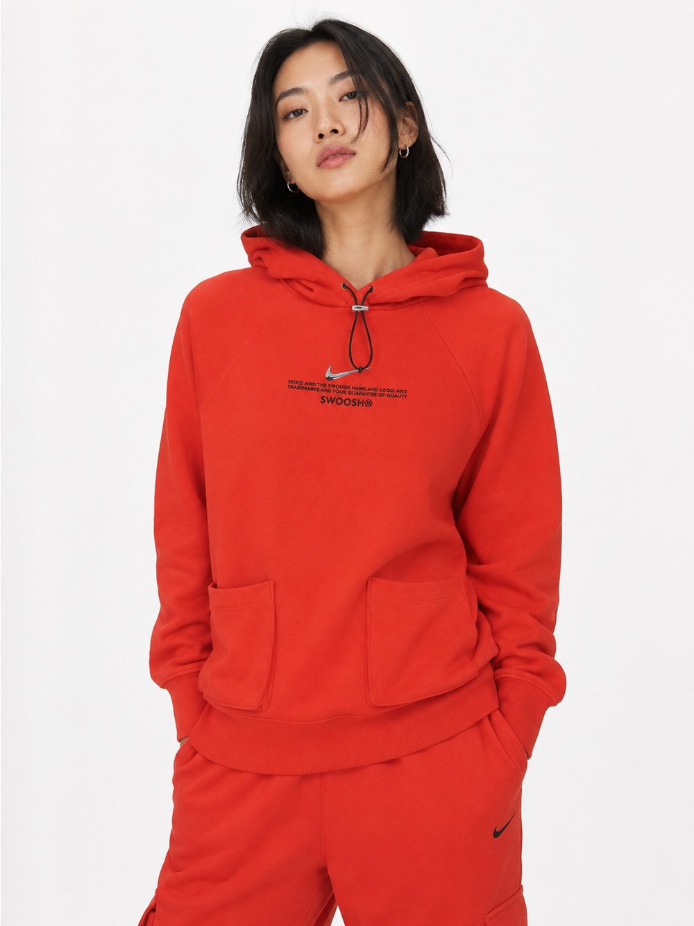 NIKE Swoosh oversized orange hoodies